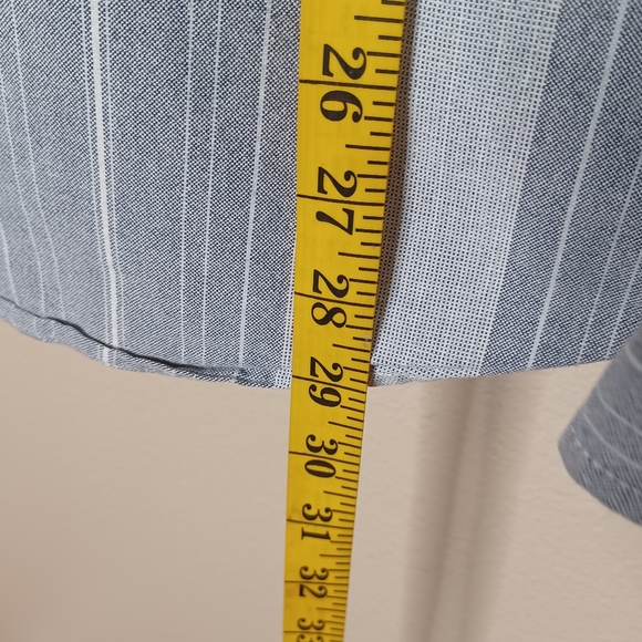 Mossimo Supply Co Men's Large Grey 100% Cotton Long Sleeve Stripe Button Shirt - Picture 9 of 9